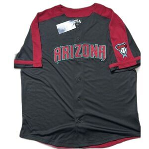 MLB CSA Arizona Diamondbacks black and red button-down baseball jersey shirt